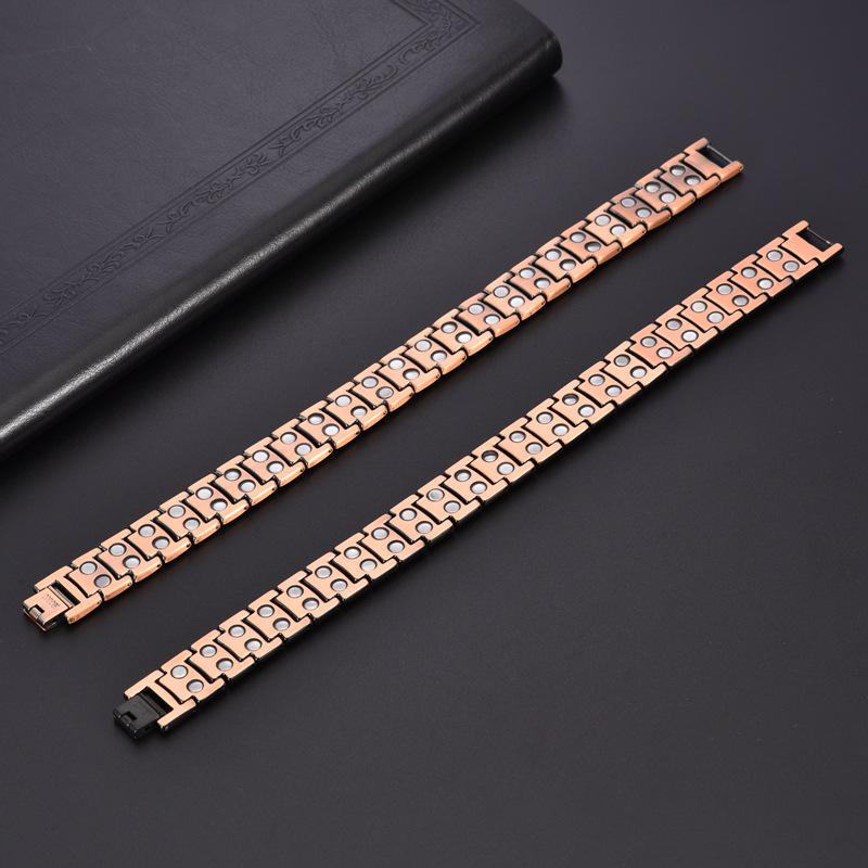 European-American Retro Pure Red Copper Turtle Magnetic Men's Energy Bracelet