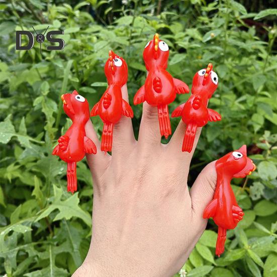 10Pcs Flying Chicken Catapult Rubber Chicken Finger Catapult Stretchy Chicken Shooter for Kids Indoor Outdoor Fun Christmas Party Favors Gift Goodie