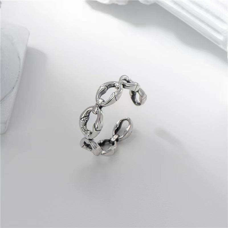 925er Sterlingsilber Luxusschmuck Ellipsenkette Stapelbare Damenringe Elegante Accessoires Großhandel Geld 925