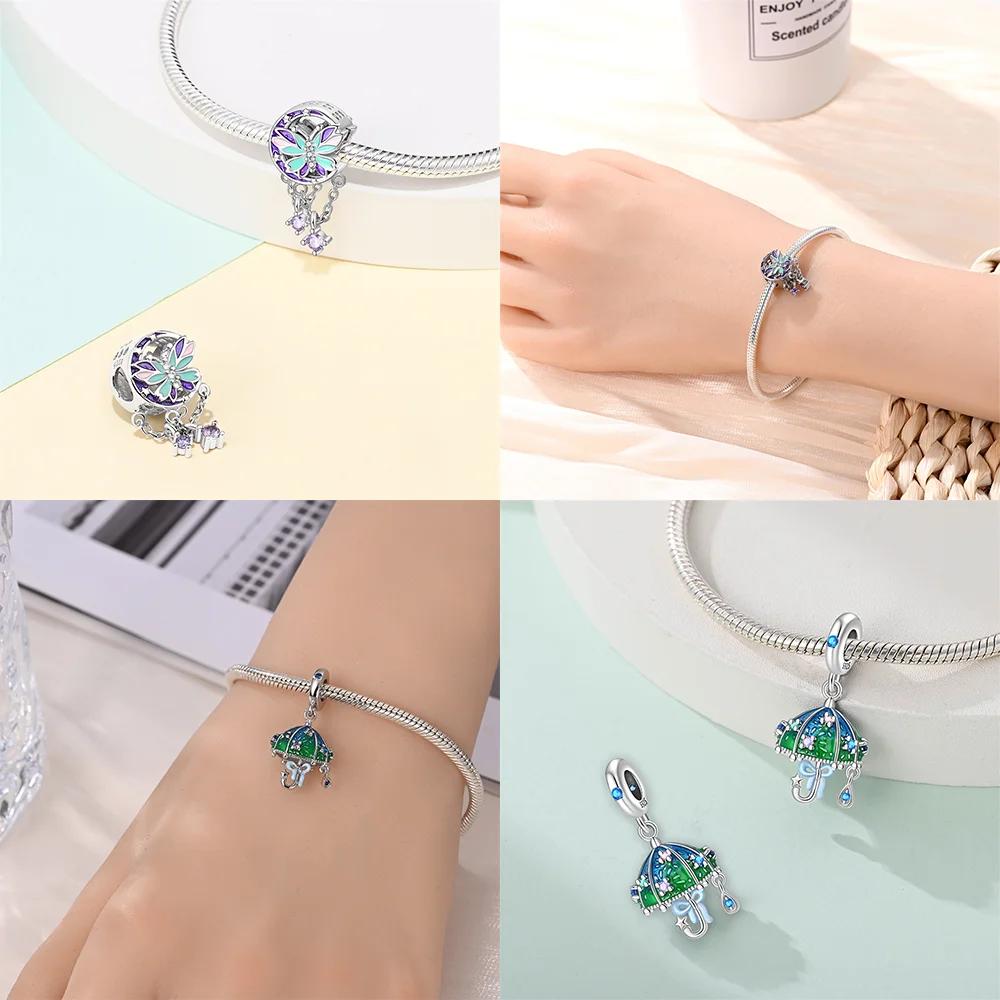 Charms Plataoriginales Four Leaf Clover Beads For Charms Copper Bracelet Beads Jewellery Making Women'S Gift
