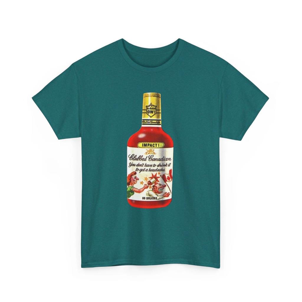 Wacky Packages Clubbed Canadian Printed T Shirt Funny Canadian Club Parody