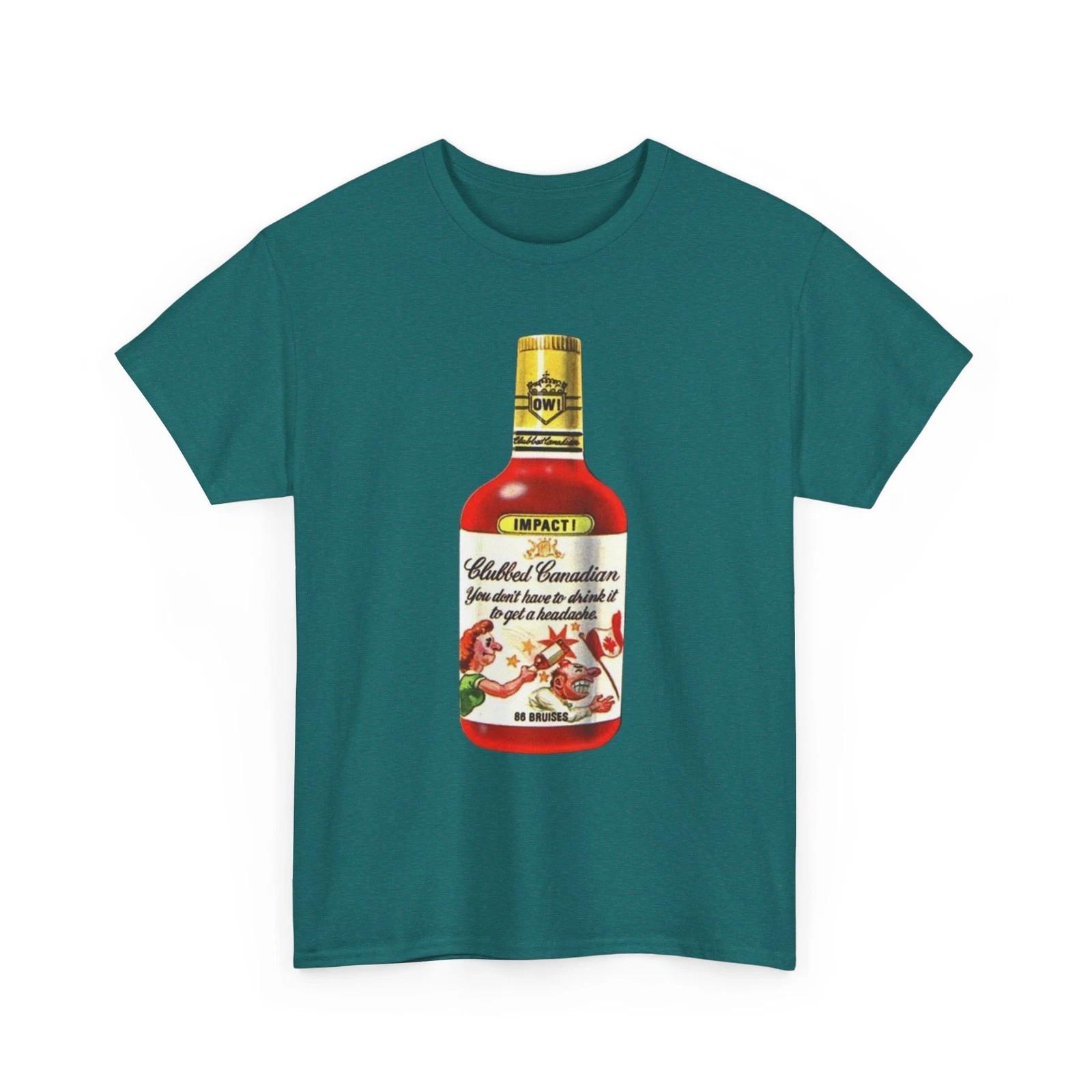Wacky Packages Clubbed Canadian Printed T shirt Funny Canadian Club Parody M