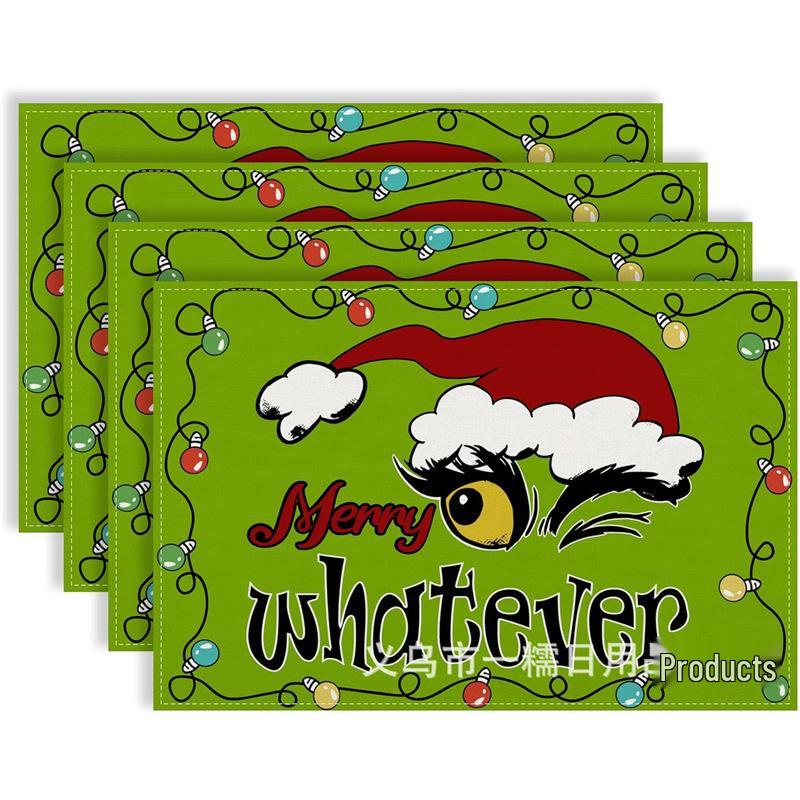 Christmas Snowman & Snowflake Plaid Insulated Placemat - Festive Table Decoration