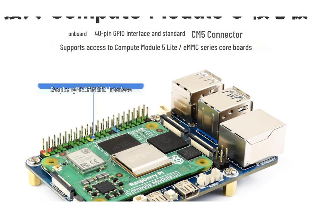 Raspberry Pi CM5 Compute Module Mini Host: New Audio Interface with Microphone Input