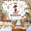 My First Rodeo Cow Print Baby Backdrop - 7x5ft, Perfect for Birthday and Cowboy Party Supplies
