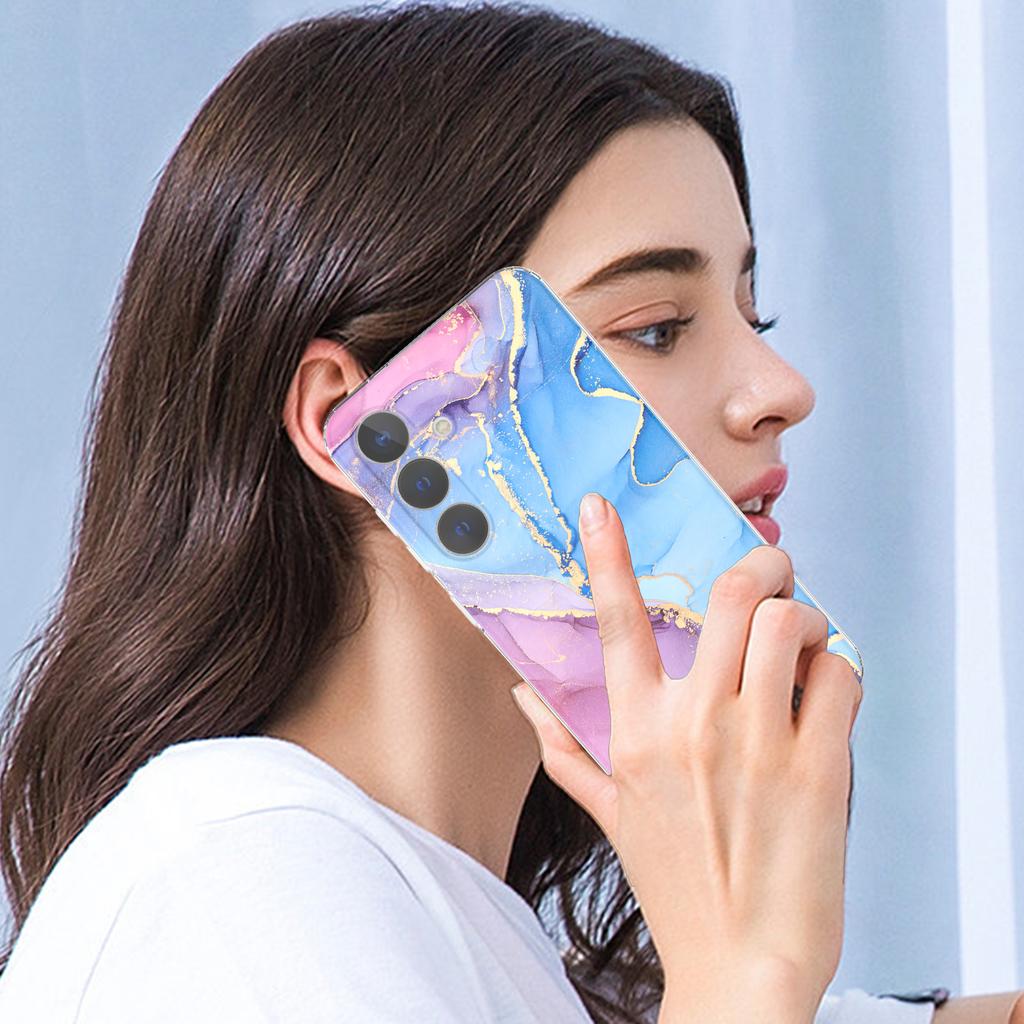 For Samsung Galaxy S24 Phone Case GW18 PC+TPU Back Cover IMD Marble Pattern