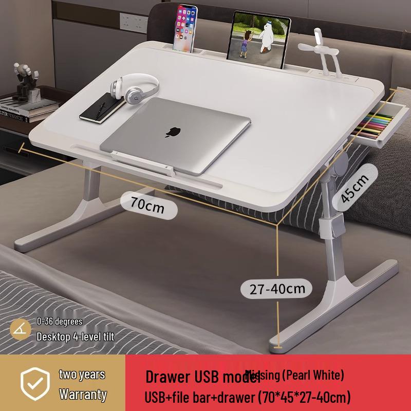 Adjustable Bedside Table: Folding Computer Desk for Student Dorms, Bedrooms, or Home Study