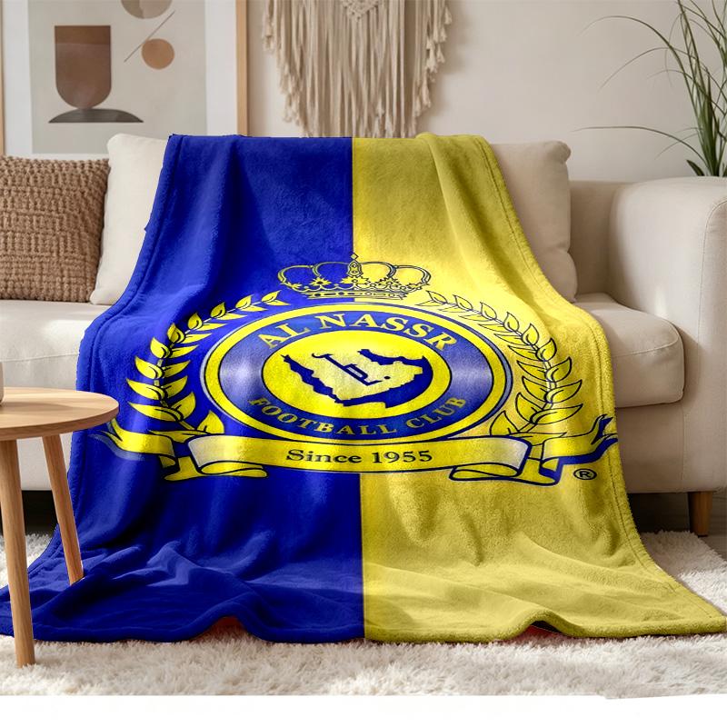 Al-Nassr FC Weich und bequem Flanell Geeignet für Sofas Wohnzimmer Outdoor-Camping Reisen und auch ein tolles Jubiläumsgeschenk