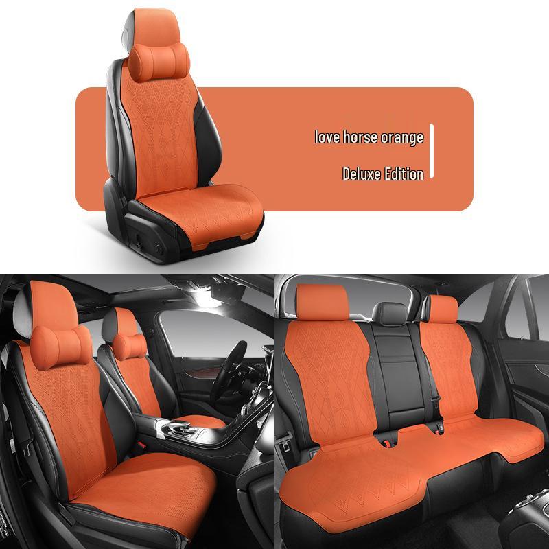 Universal Suede Car Seat Cushion for Four Seasons - Fit for Corolla, Bora, Lavida (Five-Seat, Half-Wrap Style)