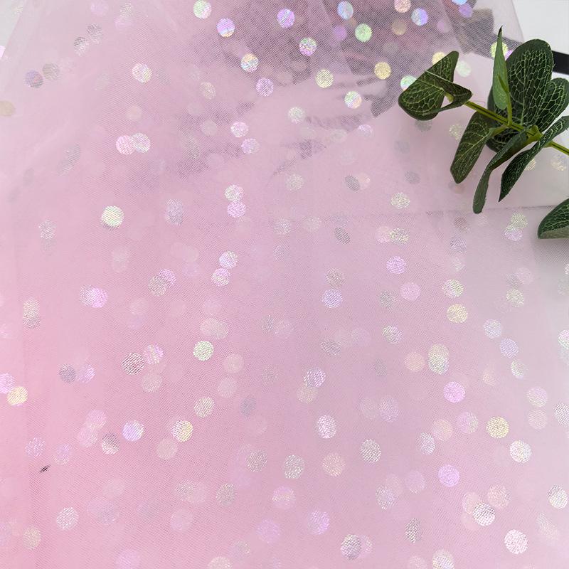 Fantasy Seven-Color Polka Dot Mesh Fabric for Costumes and Crafts