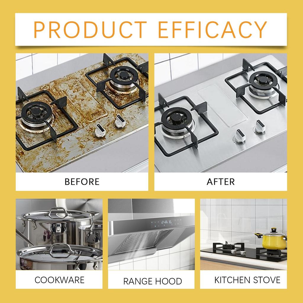 237ml Jaysuing Kitchen Heavy Duty Cleaner Multi-Purpose Cleaning Spray for Grease Stove Range Hood Removes Burnt-On Oil Stainless Steel Safe