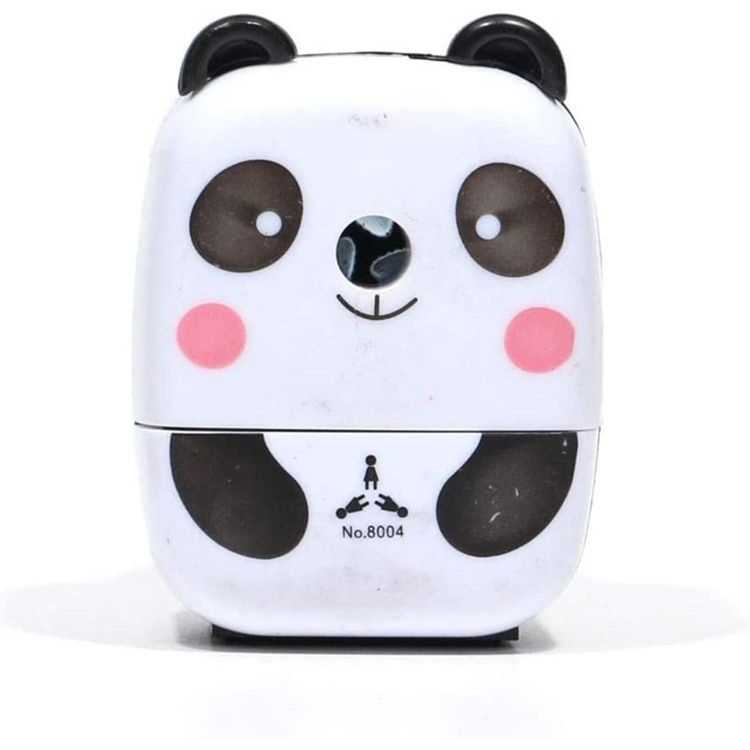 Pencil Sharpener Cute Cartoon Panda Hand Pencil Sharpener for Kids School Office белый