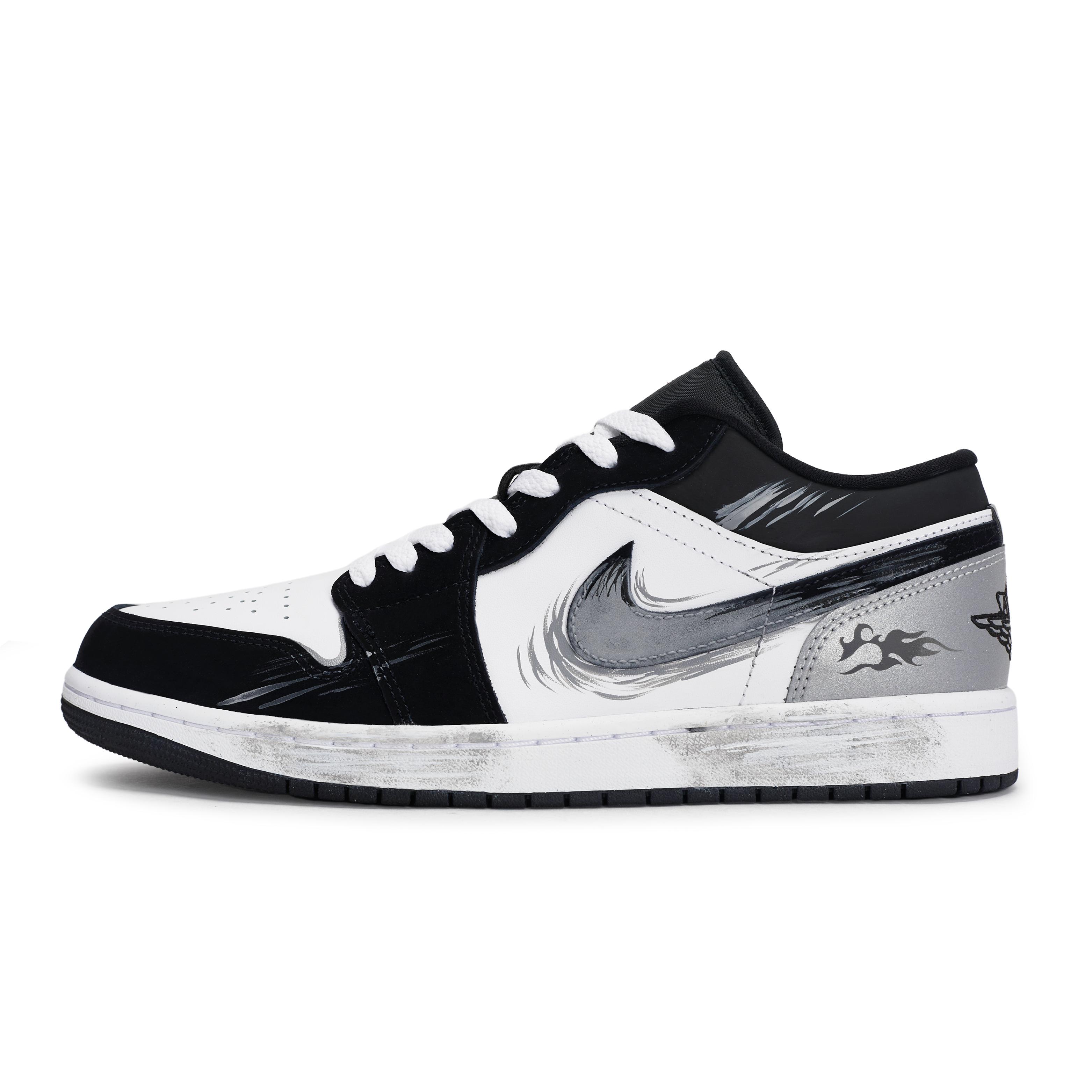 

Jordan Air Jordan 1 Vintage Basketball Shoes Men s Low Top Black/White/Gray/Silver HF3148-106(Team1189-) 44