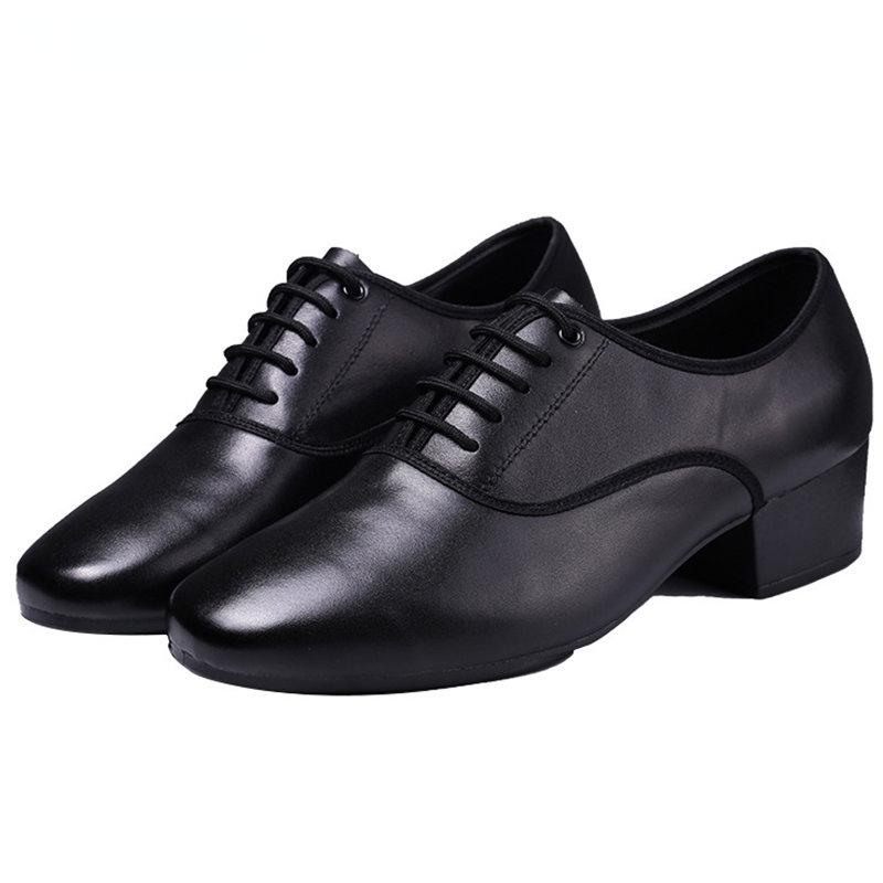 Bărbați din piele naturală Latină Salsa Tango Pantofi de dans Moderni Pantofi de bal Tocuri pătrate 5cm Adulti Copii Baieți Pantofi de dans pentru petrecere