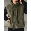 Women's Solid Color Zippered Sleeveless Vest Jacket for Fall and Winter