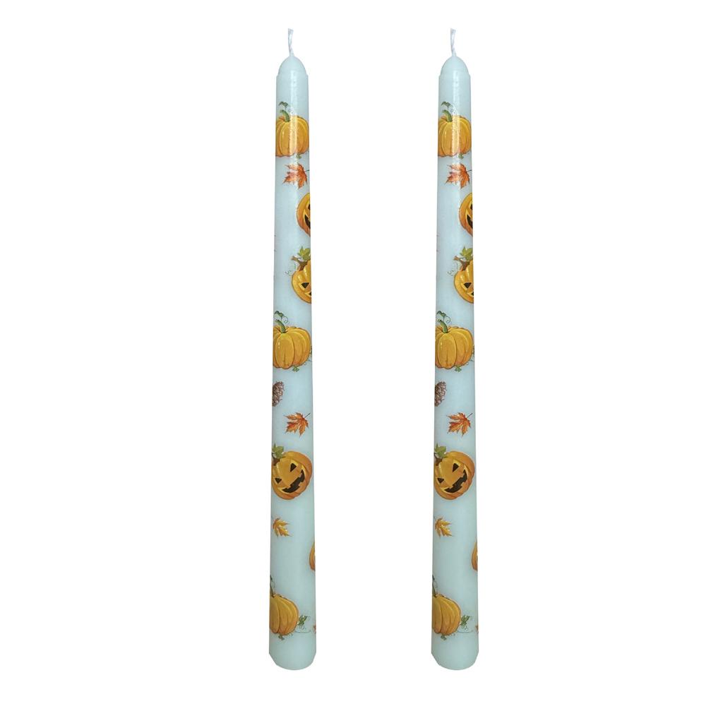 25cm Halloween Pumpkin Print Tapered Long Pole Candle Party Prop Decoration Halloween Gift