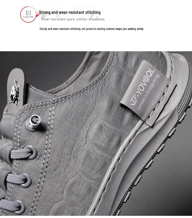 2024 Vår Herrskor i Canvas Skate-stil i Koreansk stil - Casual Mode i Ice Silk med Tåhätta i Paraplytyg