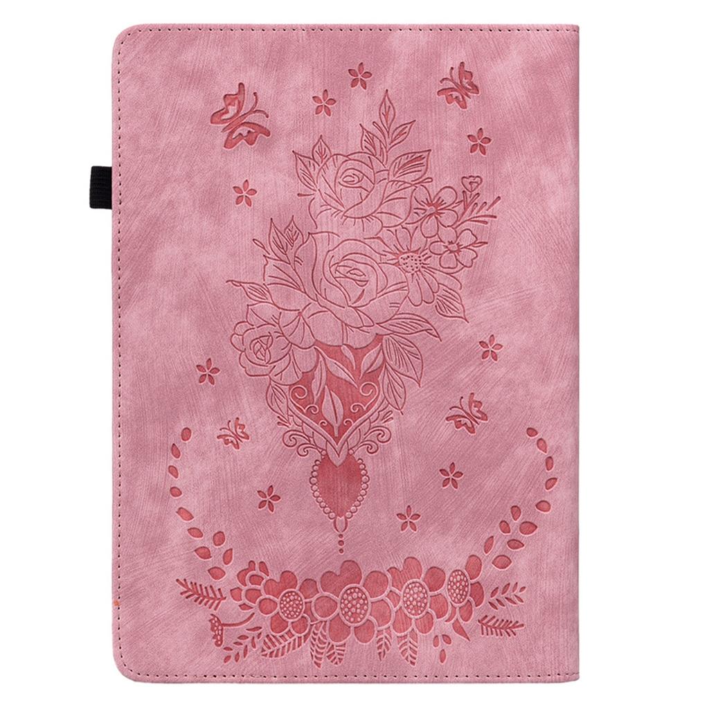 For Amazon Kindle Paperwhite (2024)/Kindle Colorsoft Leather Case Card Holder Rose Flower E-Reader Cover