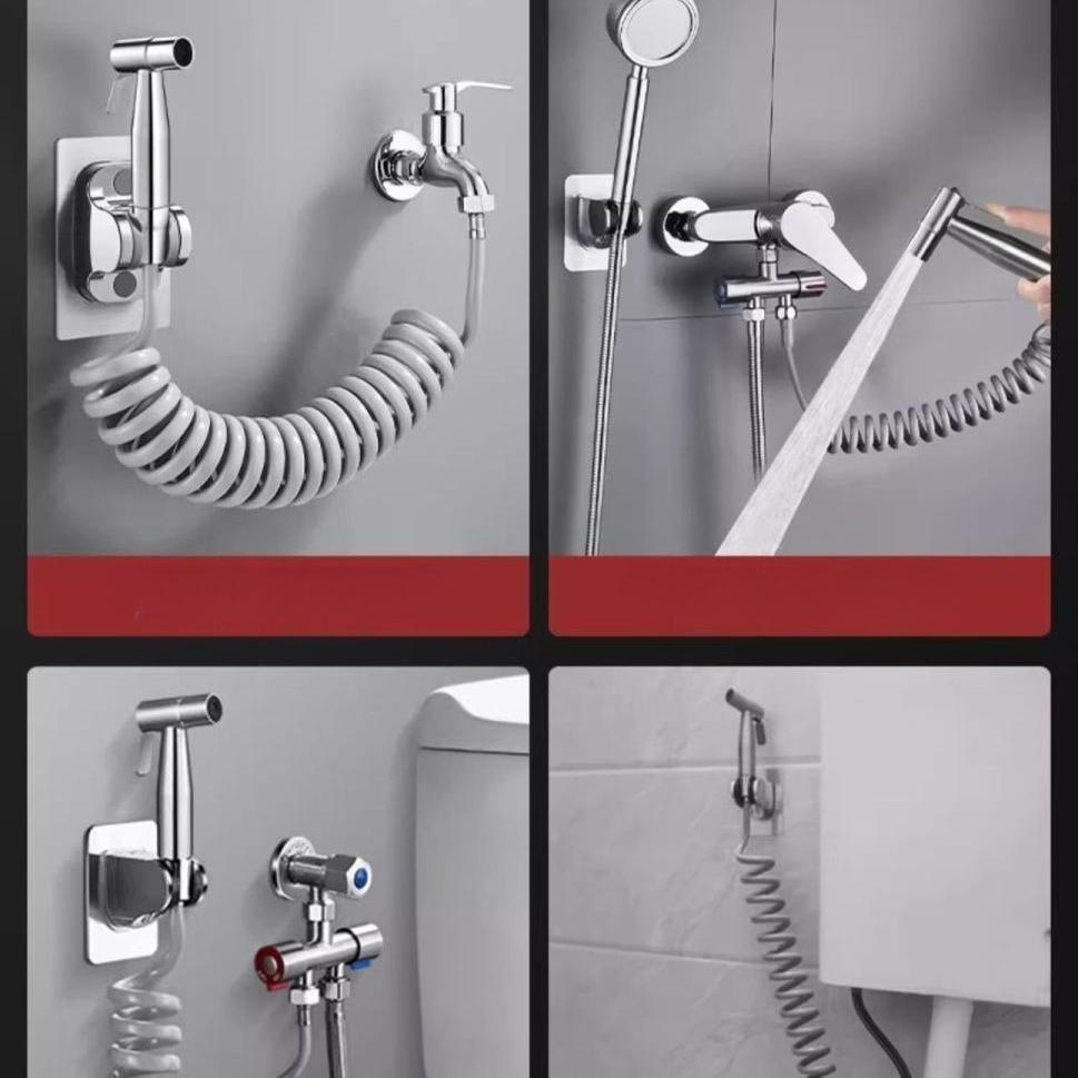 Modern Stainless Steel Handheld Bidet Sprayer with Adjustable Water Pressure and 1.5m Hose