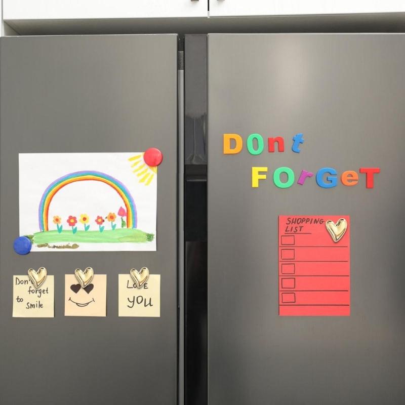 Packung mit 20 herzförmigen Harz-Kühlschrankmagneten mit starker magnetischer Rückseite für Fotos, Notizen, Kühlschrankdekoration