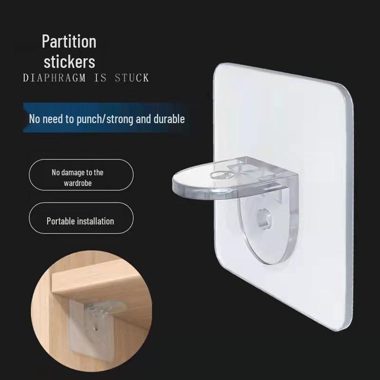 Nail-Free Right Angle Shelf Support Bracket for Wardrobes and Cabinets