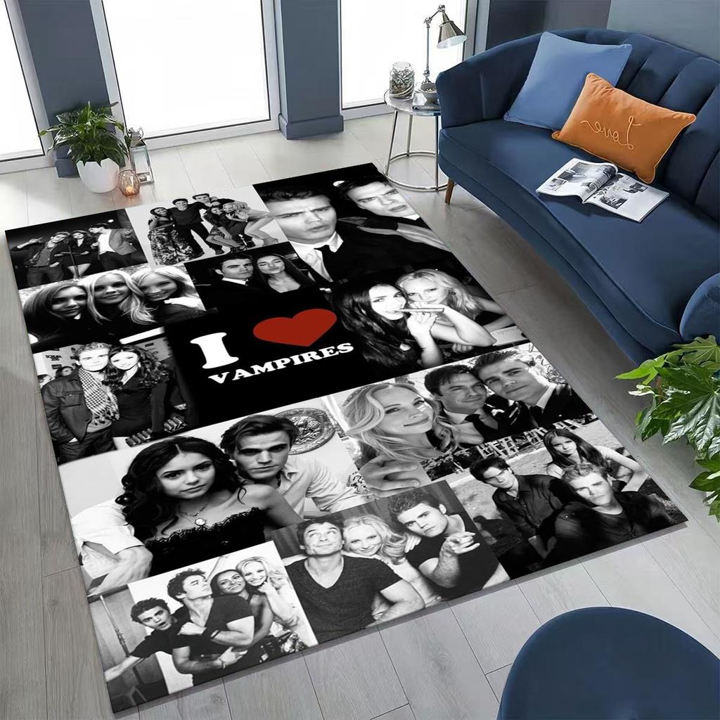 3D The Vampire Diaries Damon Salvatore Rug for Bedroom Living Room Sofa Home Doormat Decor, Large Kids Play Non-slip Floor Mat