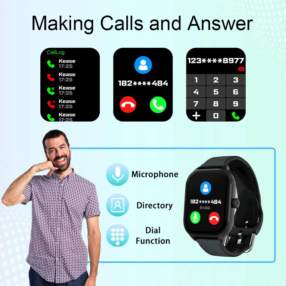 LAXASFIT H9 and H6 Smartwatch Dial To Answer Calls Calorie Tracking Heart Rate Blood Oxygen Monitoring Bluetooth Smart Watch
