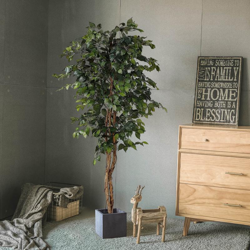 Luxury Fiddle-Leaf Fig Artificial Tree - Large Indoor Potted Plant Decor.