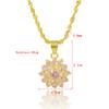 High End 24K Real Gold Color Pendant Necklace Electroplating Inlaid Cubic Zircon Powder Crystalline Gold Color Necklaces Woman Charm Jewelry Souvenir