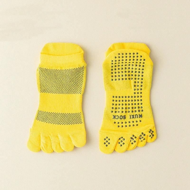 Yoga Pilates Five Finger Socks Ankle Men Non Slip Mesh Solid Simple Athletic Sport Boat Toe Socks