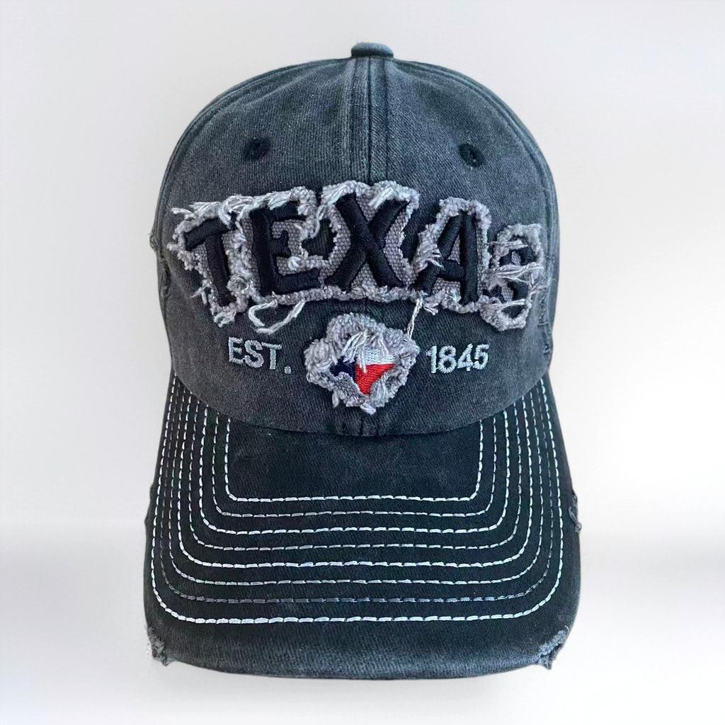 Vintage Distressed Texas Embroidered Baseball Cap Adjustable Washed Cotton Dad Hat