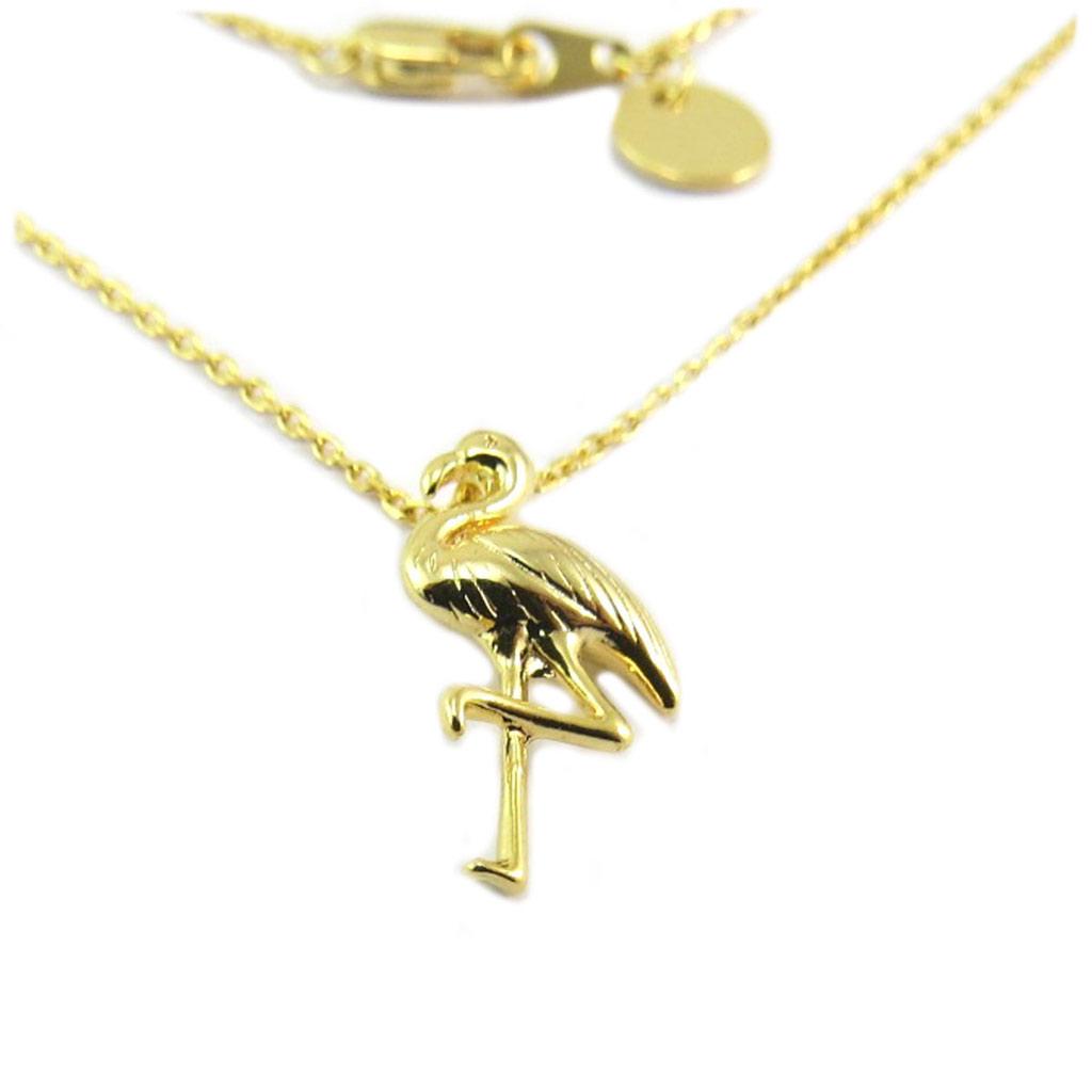 7bis [P6940] - Handmade Gold 'Flamingo' Necklace - 18x10 Mm