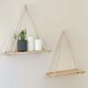 Hanging Shelves Set of 1 Rustic Design with Hooks for Easy Mounting