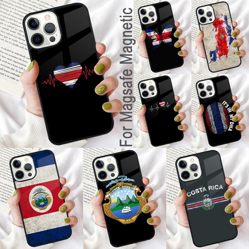 Costa Rica Flag Soft Phone Case for iPhone 17 Air 16e Pro Max 15 Pro 13 14 Plus 11 12 MagSafe Magnetic Coque