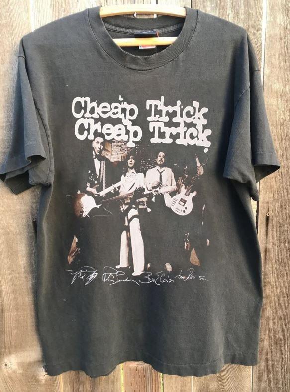 Vintage 80#039s Cheap Trick Band Rare Design Charcoal Unisex T shirt S5XL KH17602 Unisex T-Shirt XXXL
