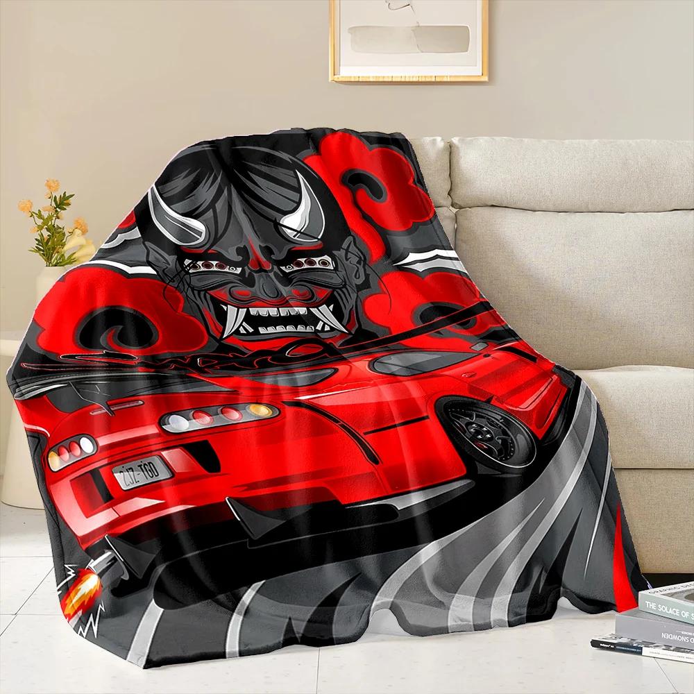 Druk 3D Marzenie Samochód Wyścigowy Flanelowy Koc Artystyczny Kocyk Sofa Pokrycie Łóżka Cztery Pory Roku Miękki Puszysty Kołdra Koc Rekreacja na Zewnątrz Drzemka