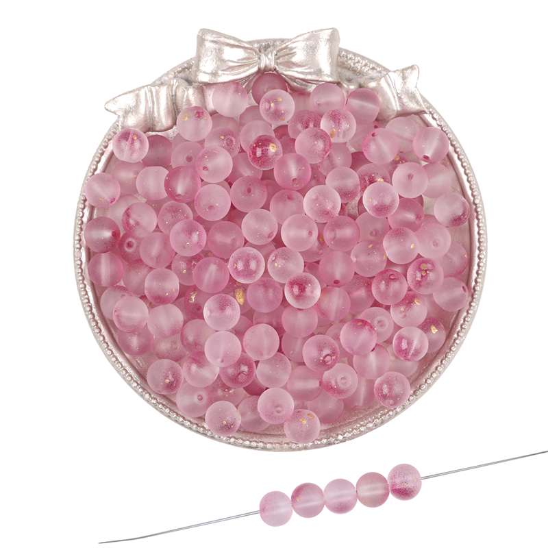 Gold Foil Effect Glass Crystal Beads 8mm Round Spacers for DIY Jewelry 50 Pcs Multi-Colors