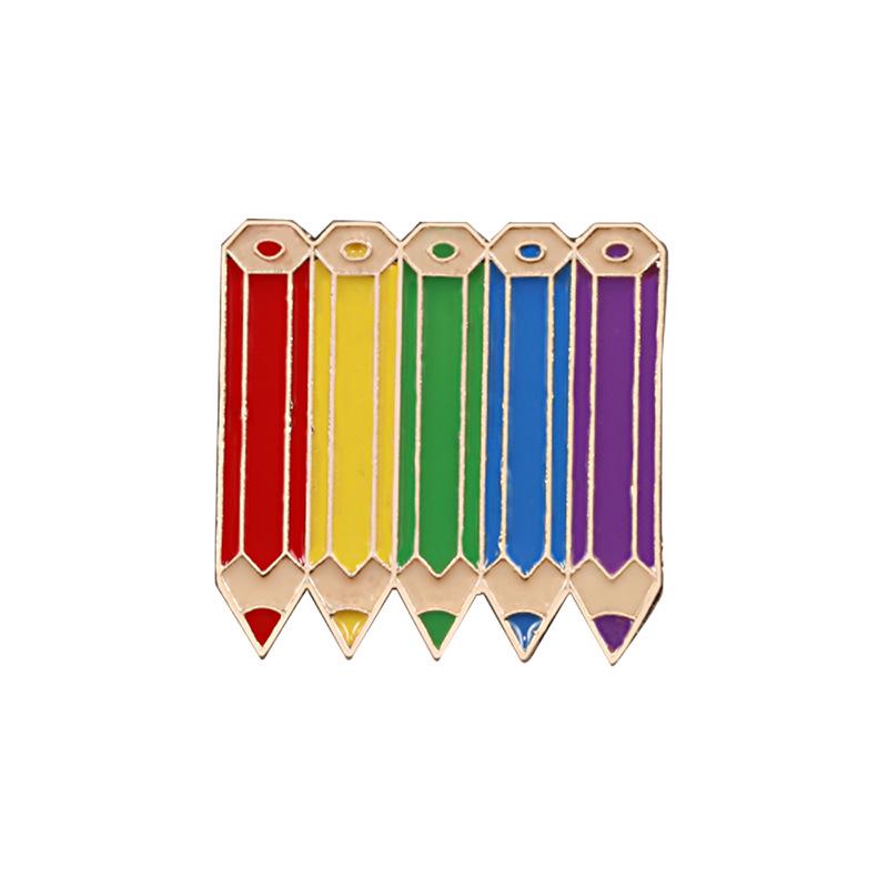 Six-Color Rainbow Corsage Metal Brooch Pin for Coats, Hats, and Backpacks