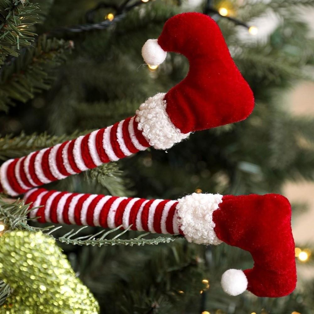 38cm Christmas Elf Legs Pendants Artificial Leg Funny Elf Legs Decorations Handmade Realistic Elf Legs Hanging Ornaments