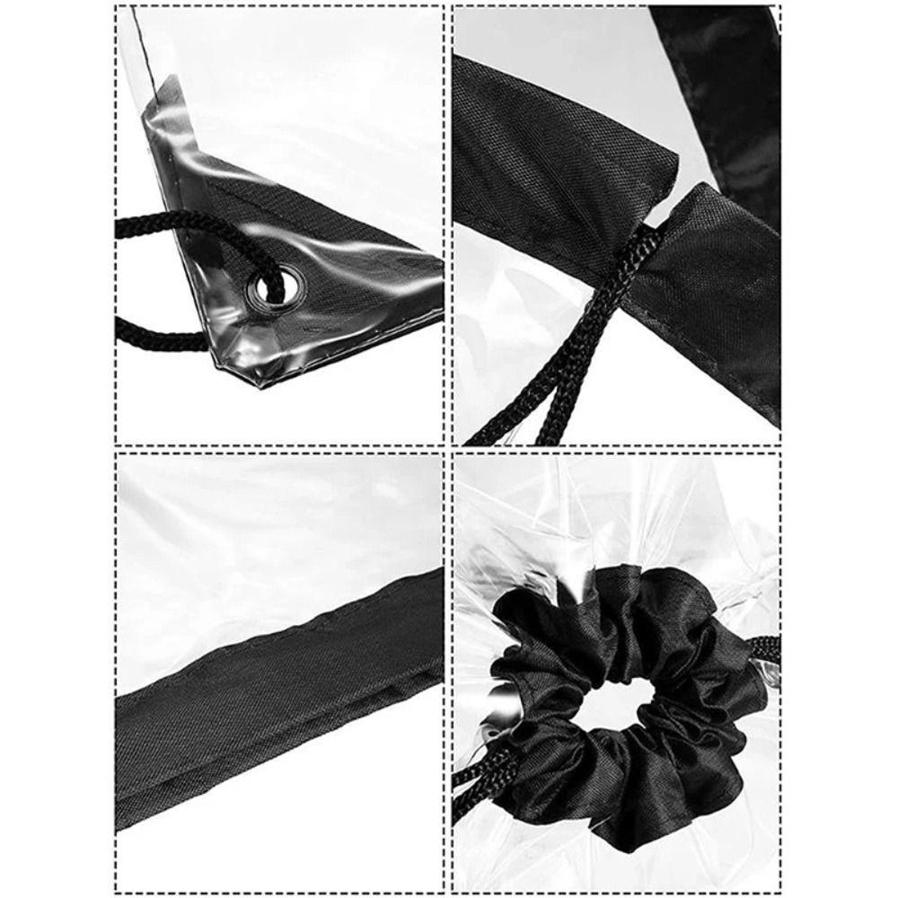Foldable Drawstring Backpack Large Capacity Jelly Bag Simple PVC Transparent Bag  Mountaineering