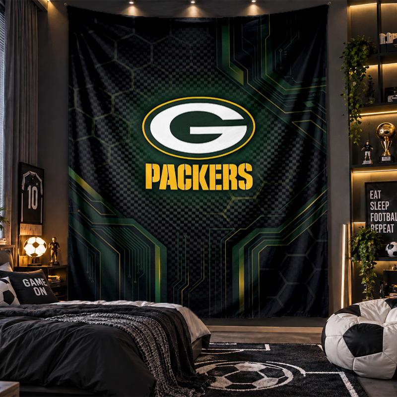 Wall Hanging Tapestry Green Bay Packers Print Cloth for Living Room Bedroom Home Decor