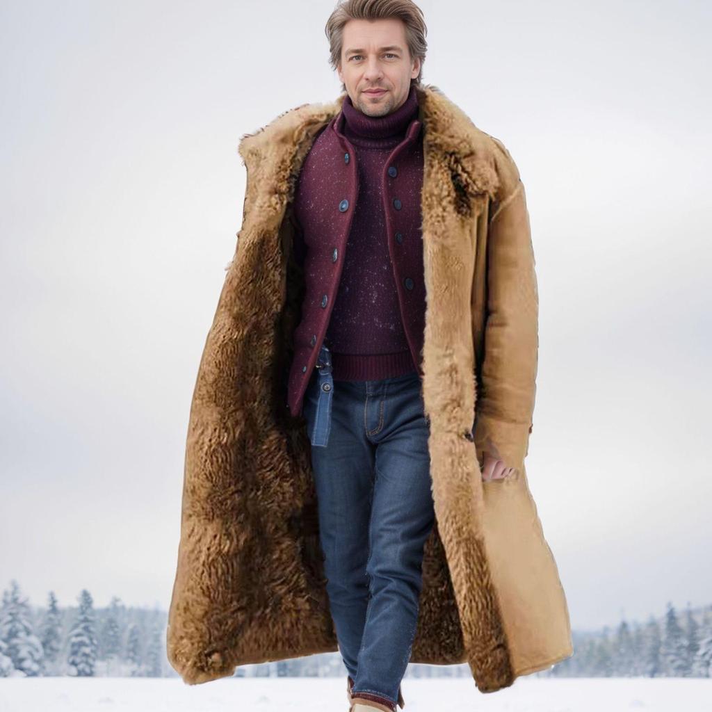 Herbst/Winter Kollektion: Herren Wildleder Plüsch Leder & Pelz Jacke - Verdickt, Warm, Integriertes Design