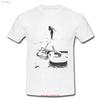 Mens Retro White Surf T shirt Guitar Bikini Girl Waves Electric Surfing Surfer vintage Washed Soft streetwear Versatile graphic