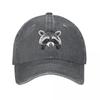 Vintage Cute Raccoon Baseball Caps Unisex Distressed Denim Washed Headwear Trash Panda Outdoor All Seasons Travel Caps Hat
