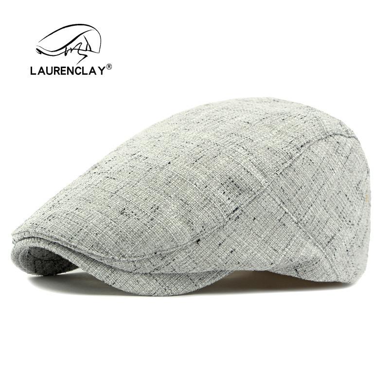 Spring New Simple Classic Imitation Hemp Beret Men's British Retro Forward Hat Casual Versatile Cap Women