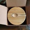 Bamboo Salt Jar with Spoon - Kitchen Storage Seasoning Box