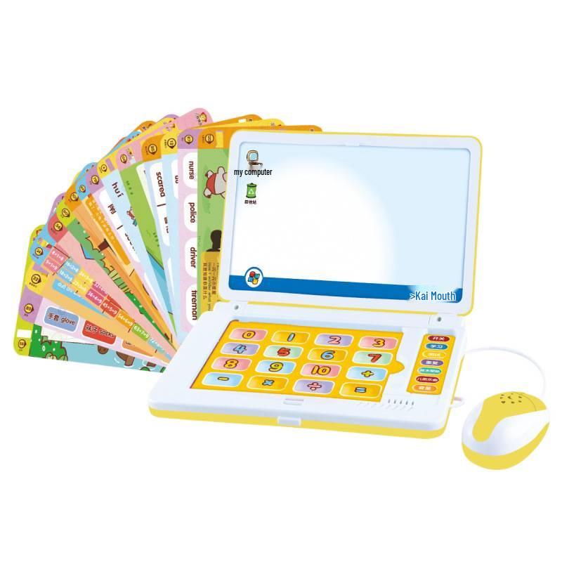 Kid's Learning Laptop Toy: Early Education Computer with Card Slot