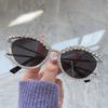 Fashion Luxury Crystal Shiny Sunglasses Women Sexy Cat Eye Rhinestone Party Elegant Sun Glasses Female Shades
