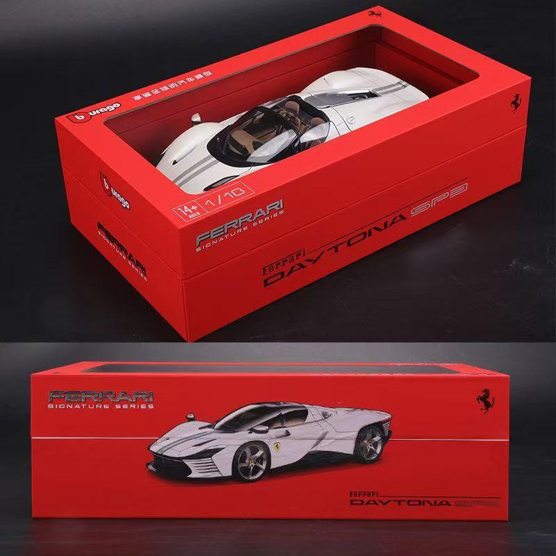In Stock Bburago 1:18 Ferrari Daytona Sp3 Supercar 50 Series Simulation Alloy Miniature Diecasting Model Customized Toy Gift