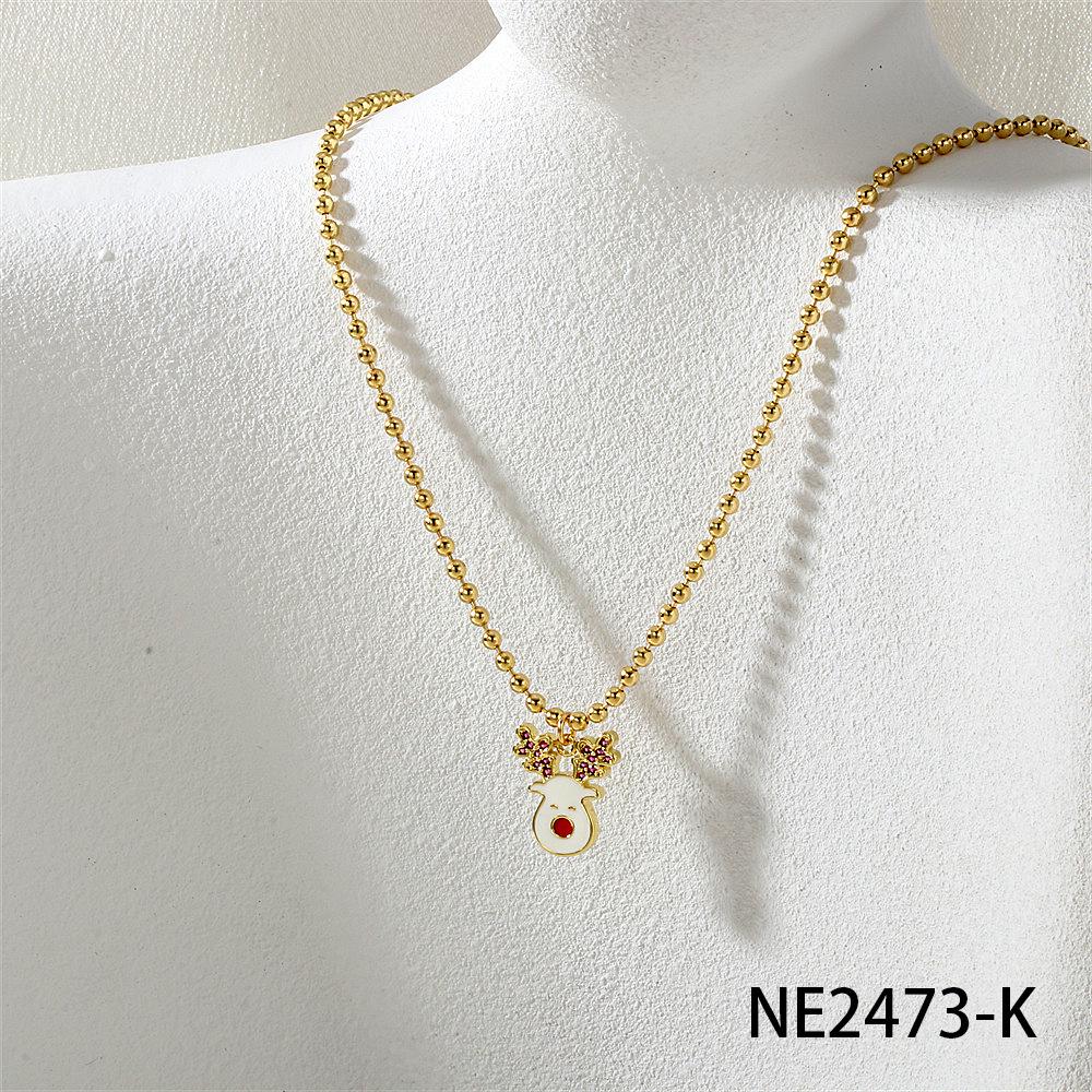 Weihnachtskollektion: Perlenkette mit Anhängern von Baum, Schneemann, Weihnachtsmann, Rentier, Kranz, Handschuhen und Socken